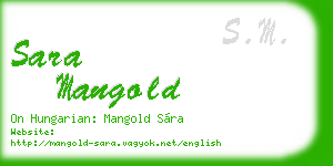 sara mangold business card
